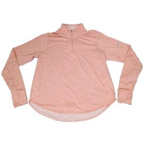 Nike Women's Dri-FIT Element Running‎ 1/2 Zip Pullover Striped Top Pink Size L